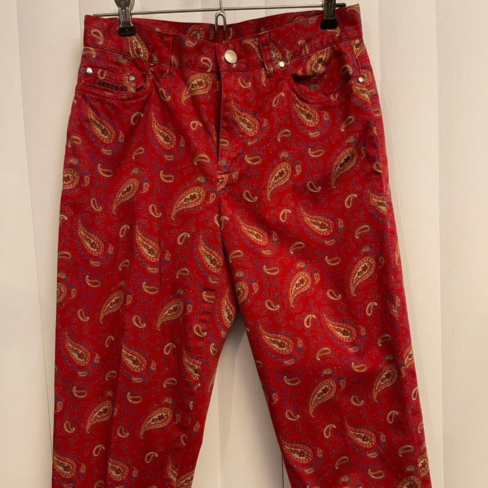 Ralph Lauren Red Paisley Crop Pants   6P